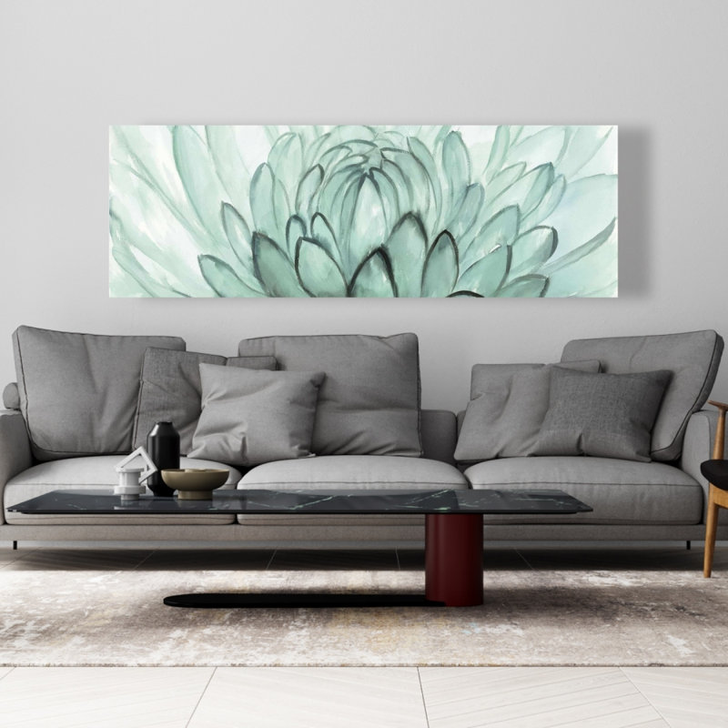 Toile fleur turquoise - Décoration florale de chambre à coucher | Décoration d'intérieur, H 60 po x l 20 po