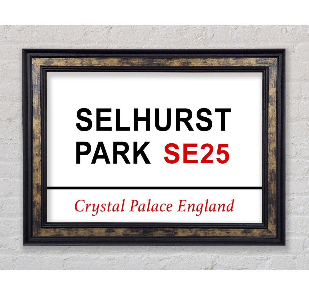 Selhurst Park Schilder - Einzelne Bilderrahmen Typografie