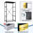4 Drawer Dresser for Bedroom, Narrow Chest of Drawers, Wooden Top and Study Iron Frame 18"x37.5"-(WxH)