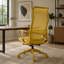 Ergonomic Colourful Office Chair 350LBS Home Office Mesh Breathable High Back, With Adjustable Lumbar Support Computer Chair, Integrated Moulded Foam Seat Cushion, Fireproof (Yellow)