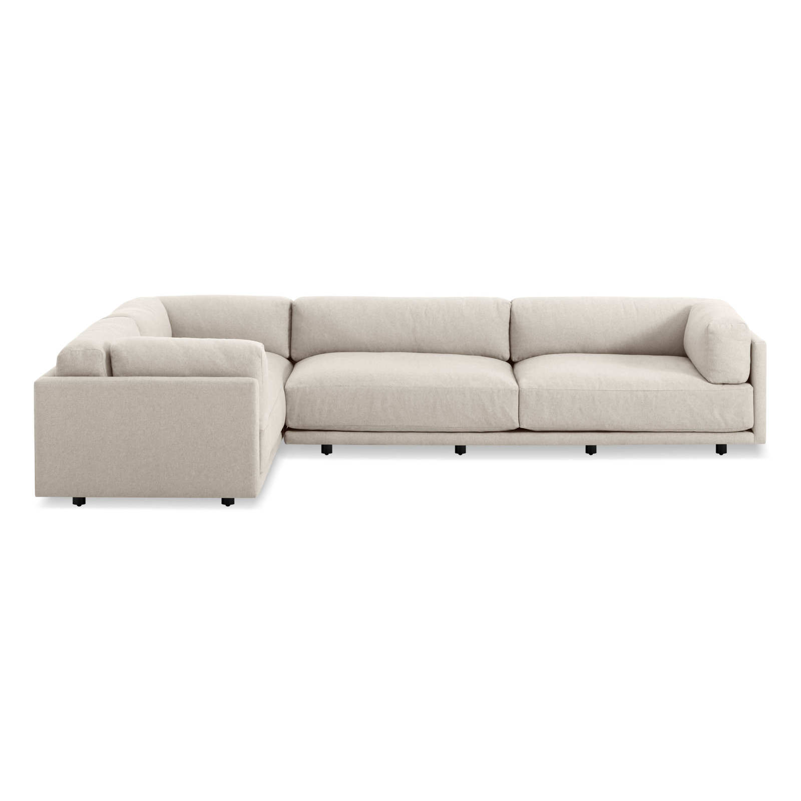 Sunday Upholstered L-Sectional, Right Hand Facing, Sanford Natural Linen