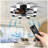 Ceiling Fan Light - Windmill-Shaped Flush Mount Ceiling Fan With Light With Remote Control And Timer,-47149742