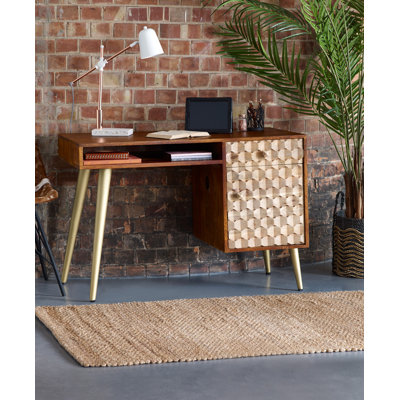 Rosemont Solid Wood Iron Writing Desk