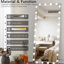 Miroir à DEL complet 72 po x 36 po - aluminium argenté, 3 modes de couleur, rouille, pour divers espaces, miroir de grande longueur, 72 po x 36 po, Scénario