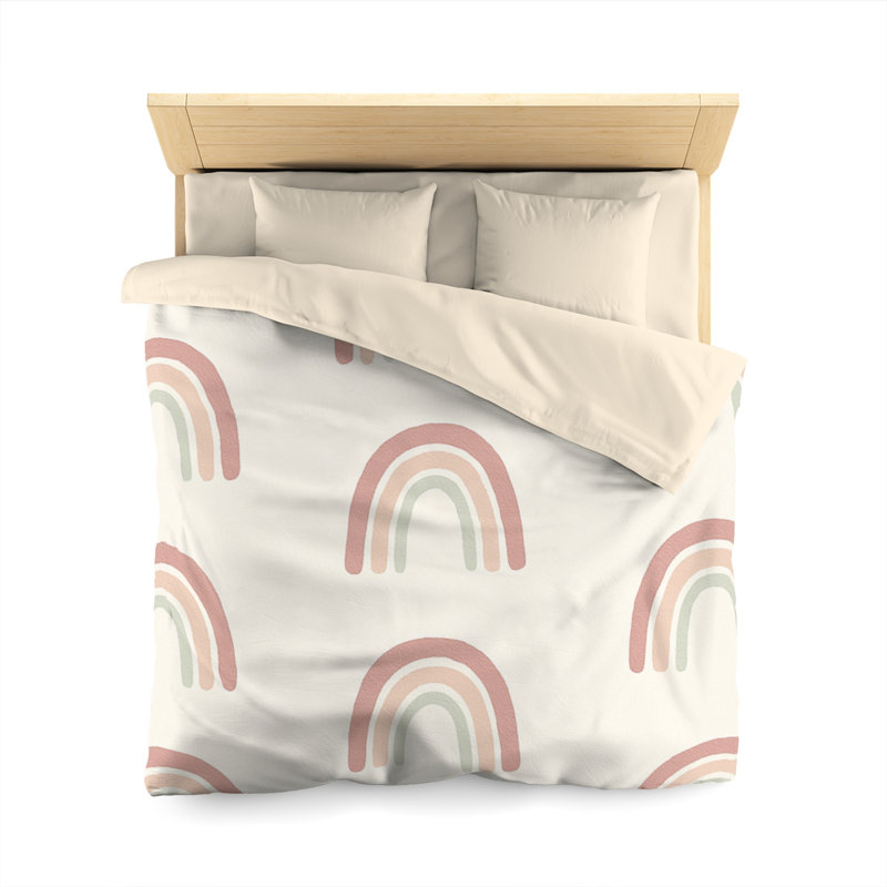 Microfiber Duvet Cover Boho Style, Design 89, Queen Duvet Cover, White