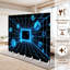 6 panneaux de paravent pliable paravent tunnel néon royal cubes cubes flottants grille de toile futuriste séparateur de pièce autoportant cloison de protection cloison d'intimité-548381600-548381602