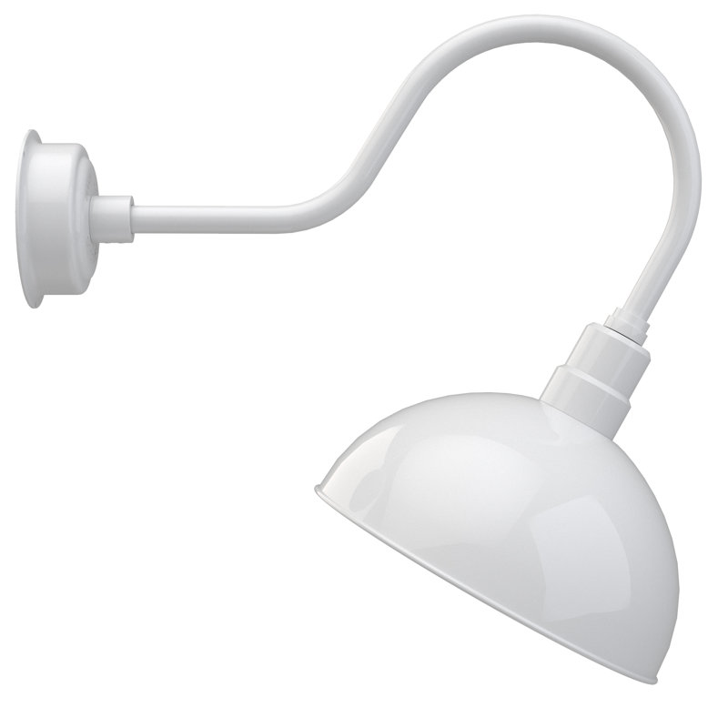 Luminaire de grange d’extérieur à del Dipkarpaz, H 8 po x l 14 po x P 12 po, Blanc