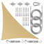 Voile d'ombrage triangulaire Amgo avec trousse de quincaillerie et corde 200 g / m², blocage UV 95%-111679620-111679622