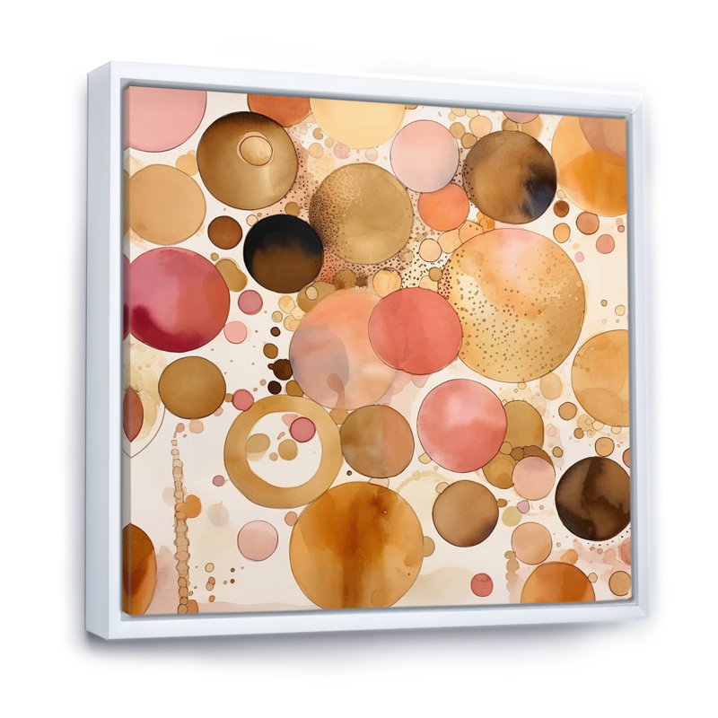 Impression sur toile géométrique moderne, «Afprès Dreams Boho Chic», 30" H x 30" W, Cadre flottant blanc