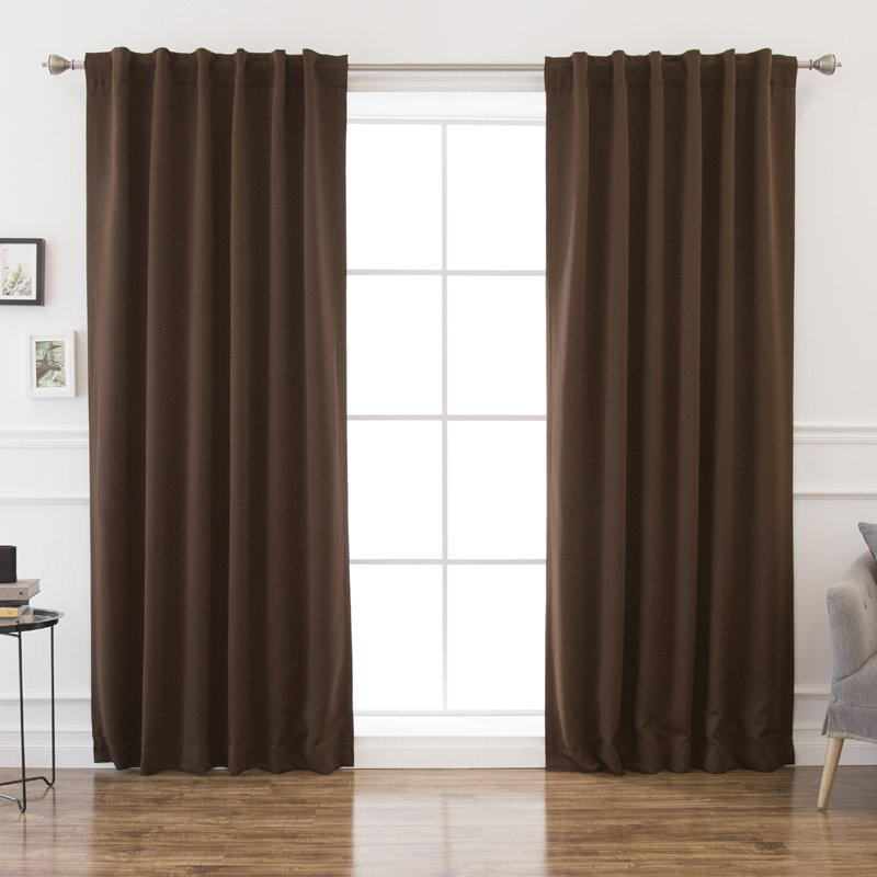 Panneaux de rideaux occultants et thermiques unis avec passe-tringle Bantam, Chocolat noir, l 52 po x L 120 po