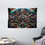 Bungalow Rose Hippie Wall Hanging Tapestry Modern Trippy Design Peacock Seafoam Multicolor-337500864