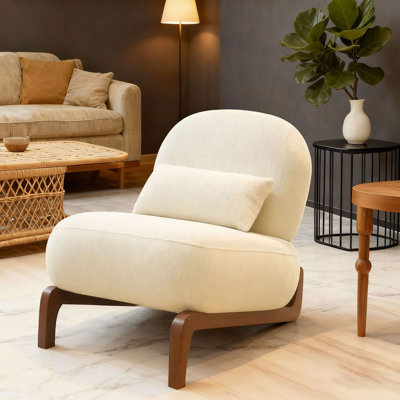 Méridienne d'appoint rembourrée avec pieds en bois