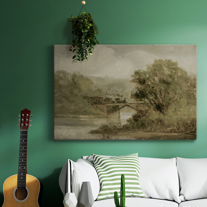 Paysage rétro - DCCCII, H 19 po x l 28 po x P 1,5 po, Toile tendue