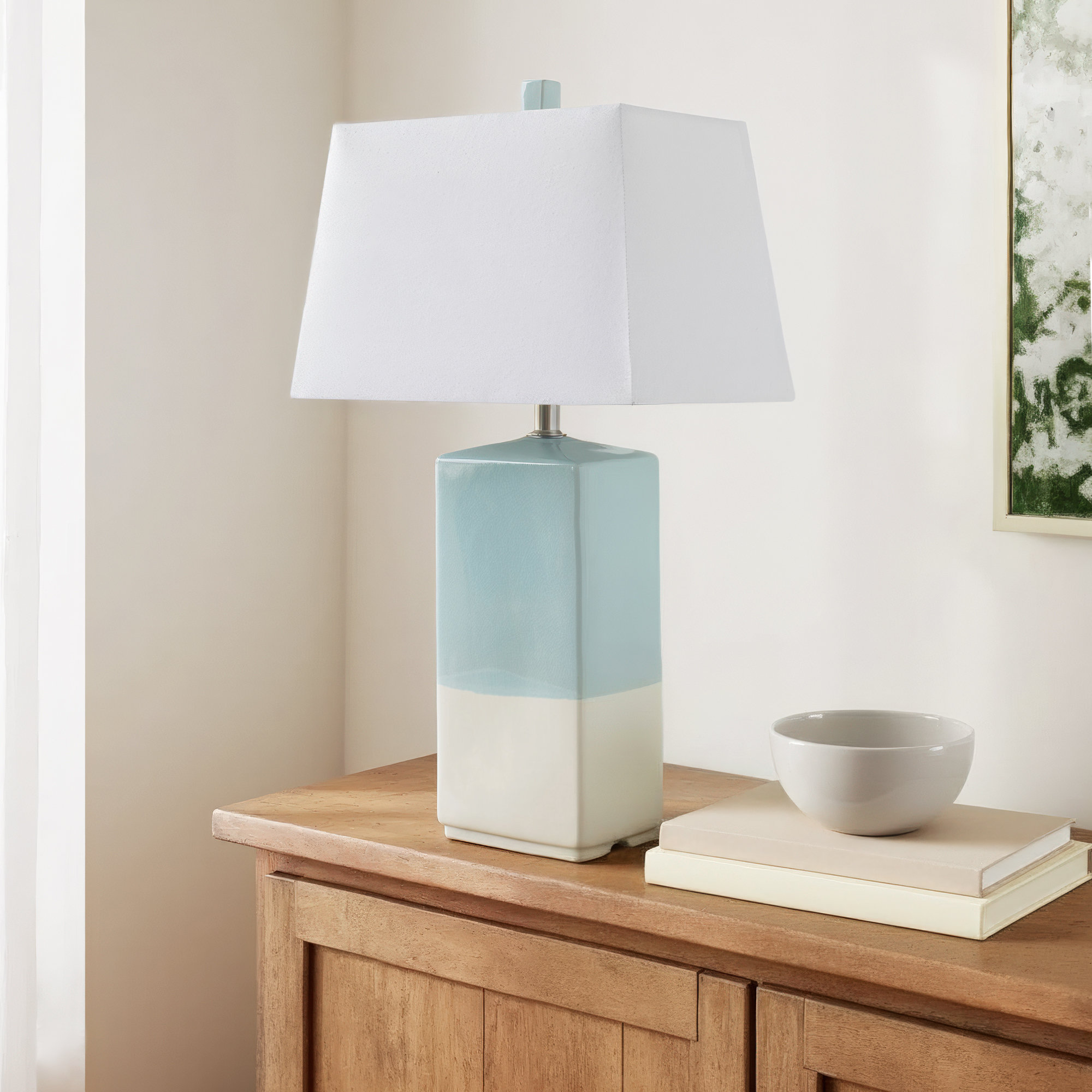 Ceramic Table Lamp, Blue