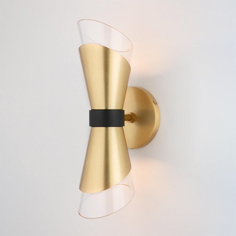 Angie Steel Armed Sconce, Aged Brass