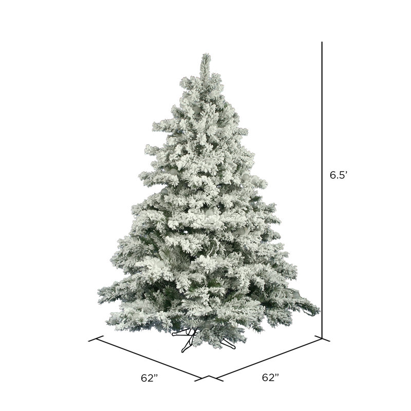 Flocked Alaskan White Pine Artificial Christmas Tree, 6.5' H