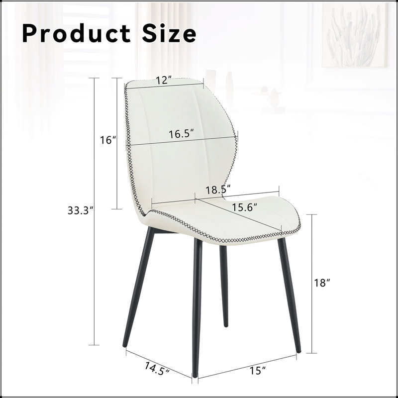 Chaise de salle à manger blanche en polyuréthane - ensemble de 4, Blanc