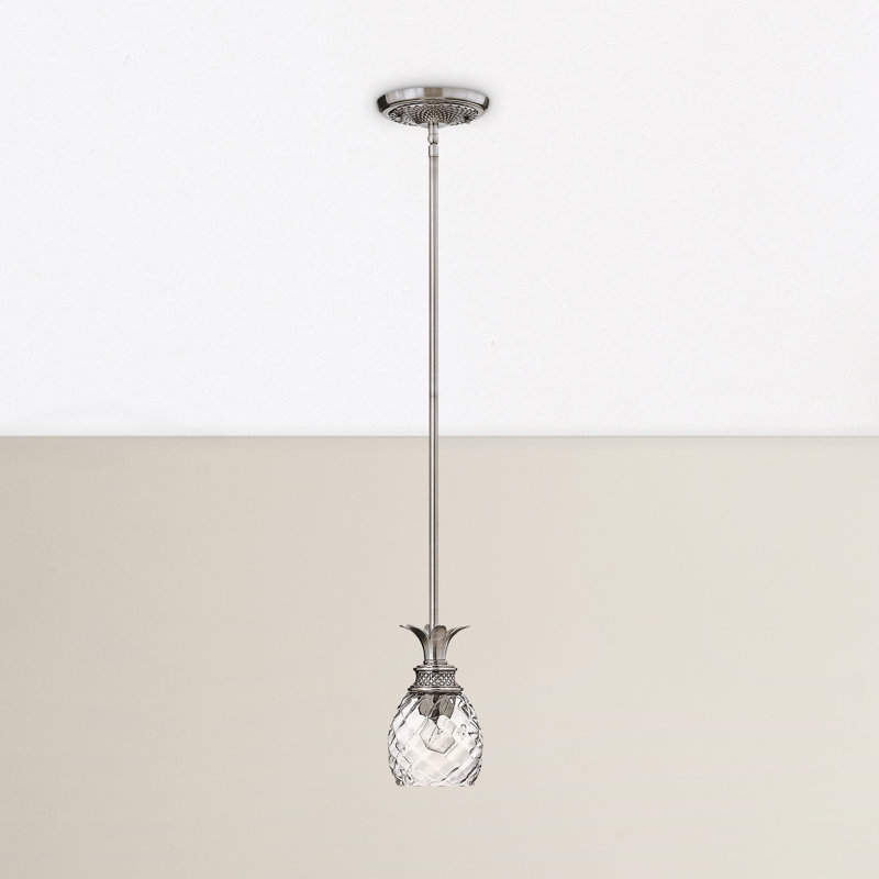 Luminaire suspendu géométrique 1 lumière Skelmersdale, Nickel antique poli