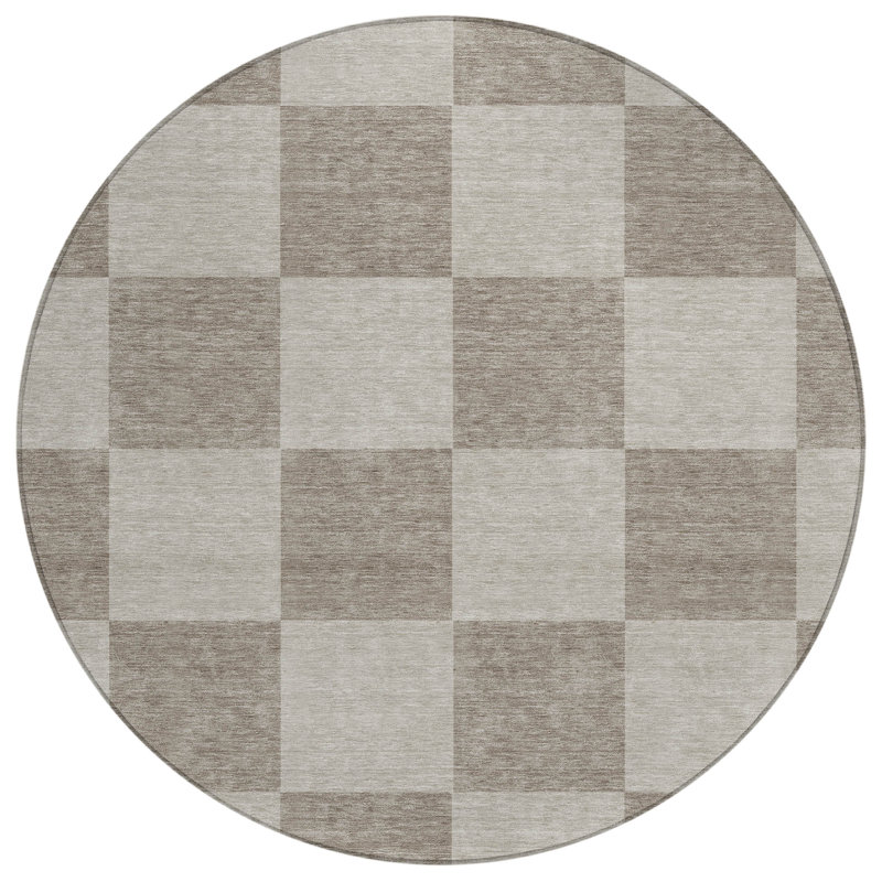 Machine Washable Indoor/Outdoor Chantille ACN2345 Geometric Rug, Round 8'