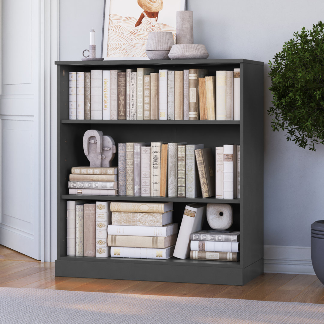 Leanardo 100% Solid Wood 32" Storage 3-Shelf Bookcase Ebern Designs