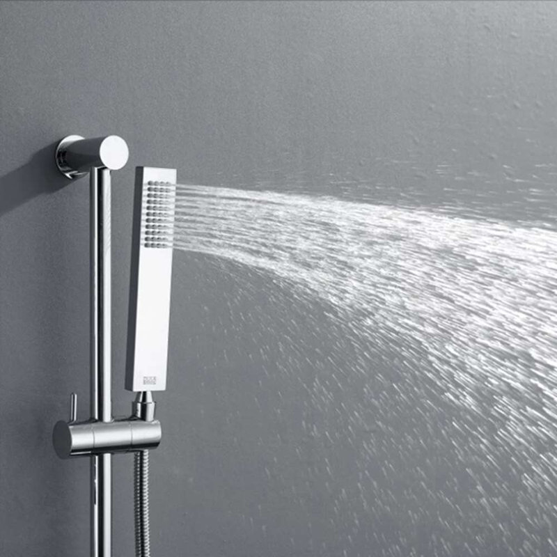 Acerra Chrome LED Ceiling Mount Thermostatic Shower Sleek Recessed Design with Adjustable Control