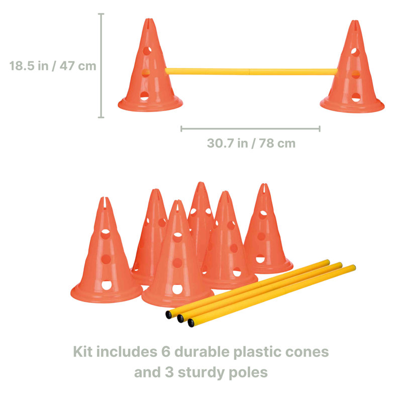 Adjustable Orange and Yellow Dog Agility Hurdle Cone Set