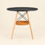 Table de salle à manger ronde moderne en bois massif de 80 cm (31,5 po), couleur noyer, avec rangement-1822679004