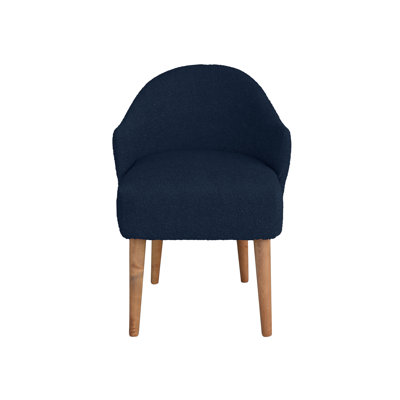 50cm H Polyester Blend Upholstered Slat Back Armchair