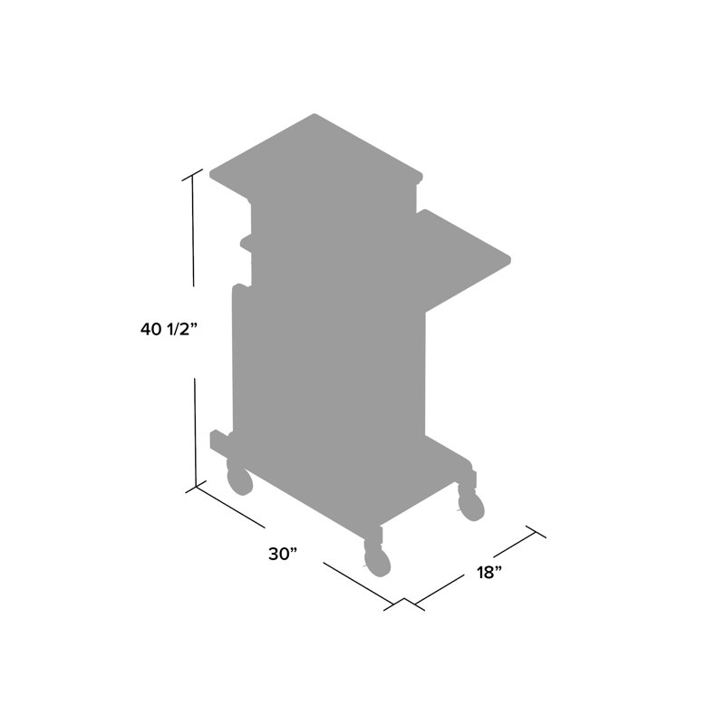 40.5'' H x 18'' W 1 AV Cart with Wheels
