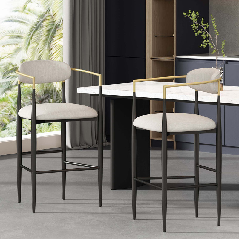 Tabouret de bar (ensemble de 2), Beige, Beige