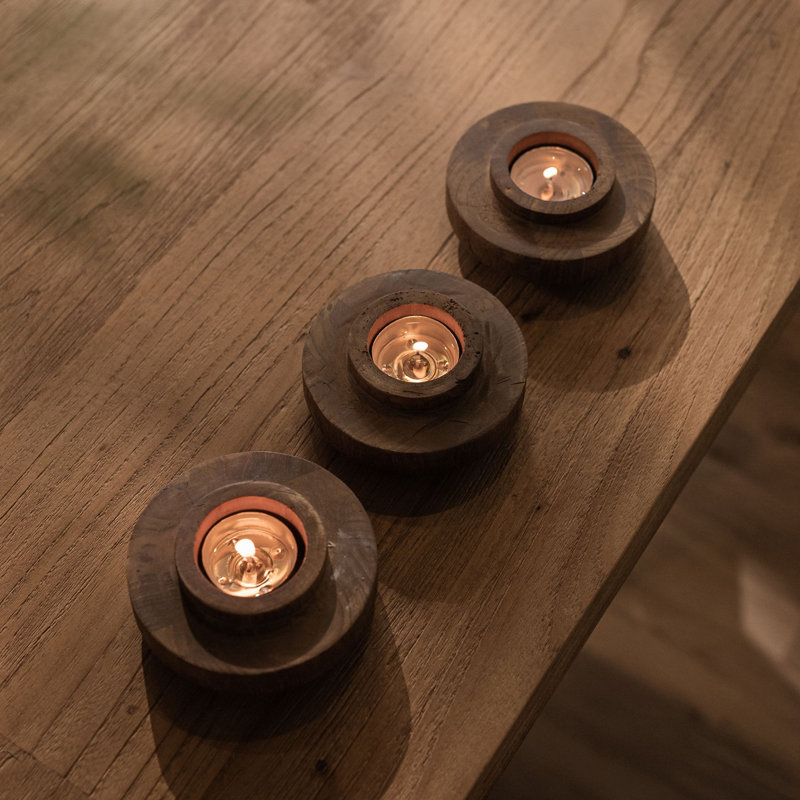 Pascaline Teak Ring Candle Holder