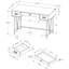 Bureau d'ordinateur 48 po pour bureau à domicile, finition en stratifié gris, structure en métal noir, compartiments de rangement avec rangement, l 48 po et métal, transitionnel