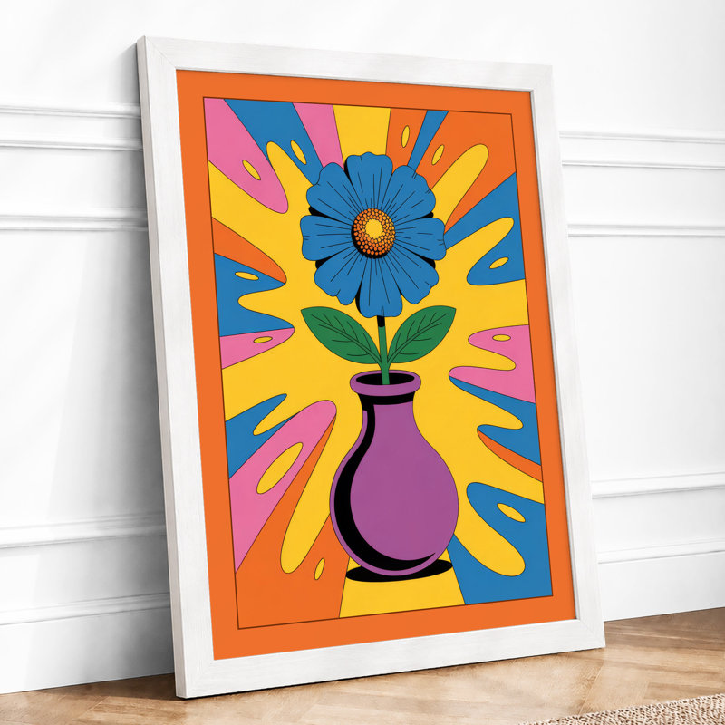 Starburst Bloom Botanical - Framed Print, A4 - 29.7 x 21.0 cm, White