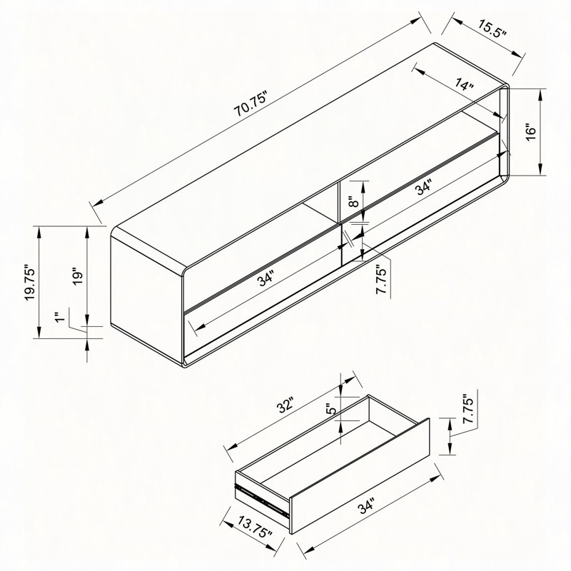 Cordova 2-drawer TV Stand