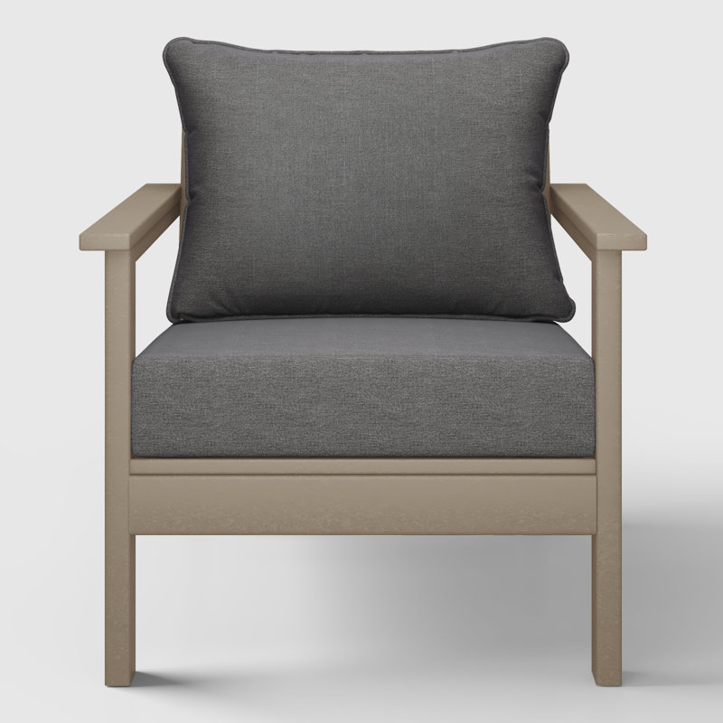 Chaise profonde avec coussins (ensemble de 2), Gris, Marron clair