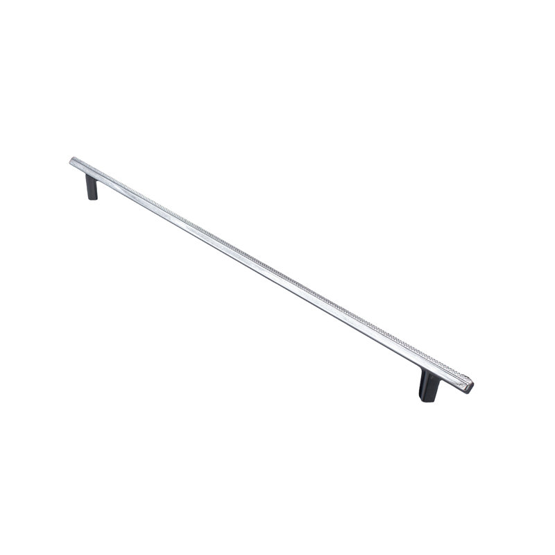 Poignée barre simple 12 5/8 po Knurl, Chrome poli