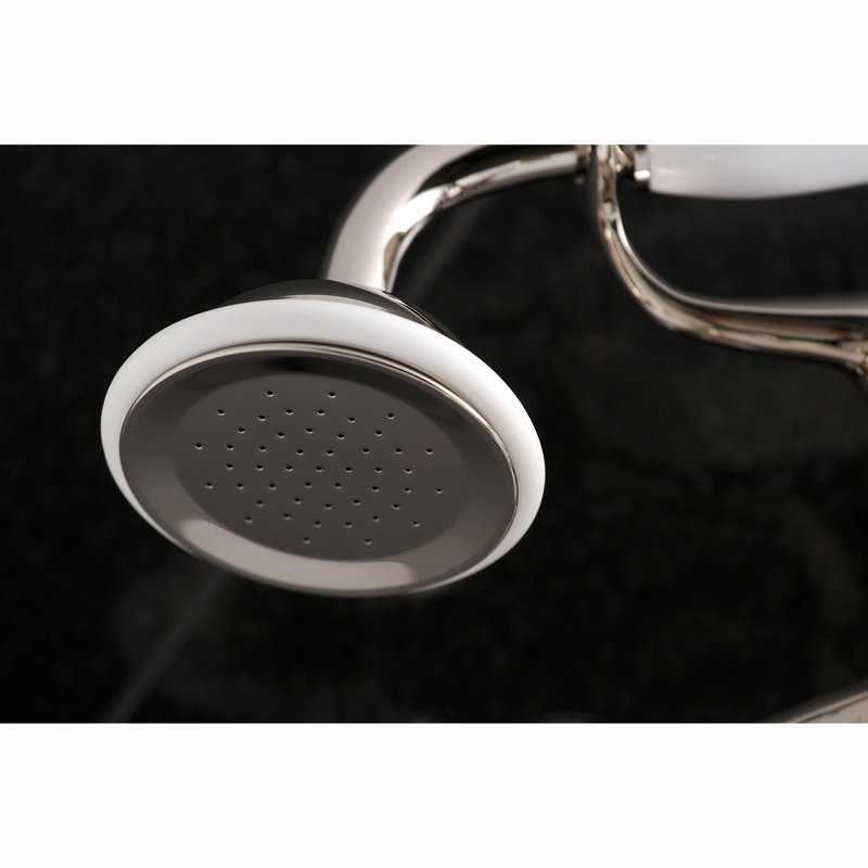 Polished Nickel Wall Mount Clawfoot Tub Faucet with Hand Shower