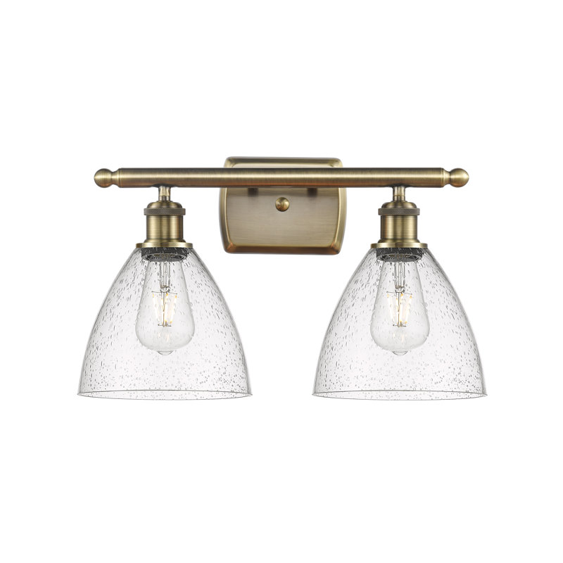Éclairage pour meuble-lavabo 2 lumières Shauna, Laiton antique, Incandescente