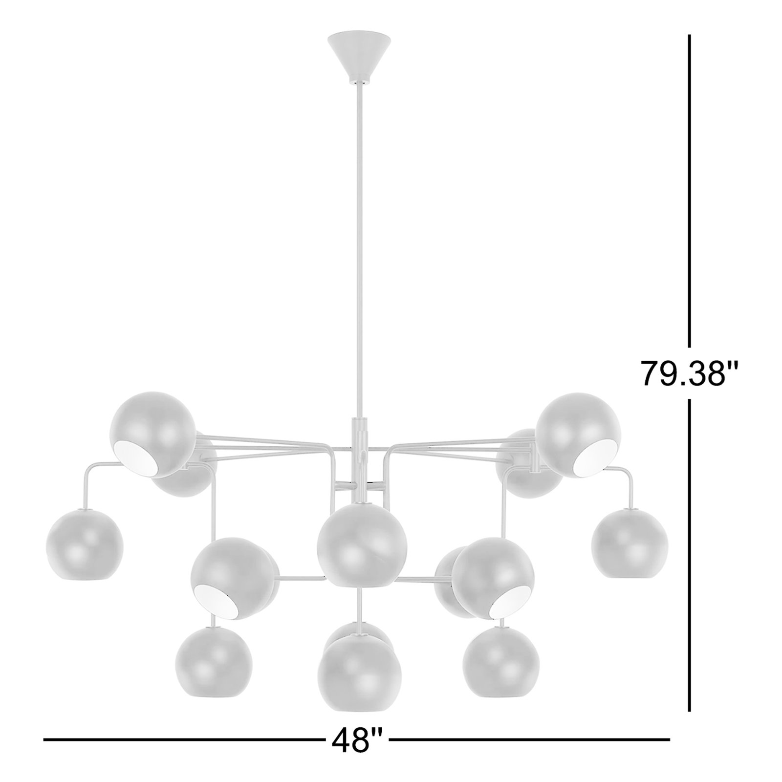 16 - Light Metal Dimmable Chandelier
