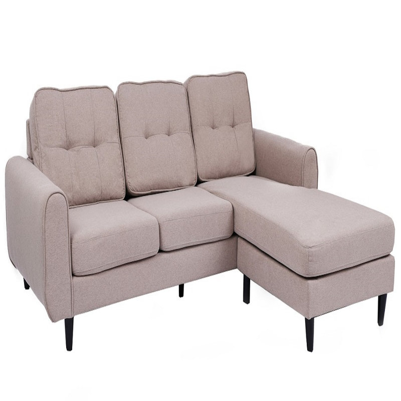 Canapé et chaise longue réversible de 62,3 po Brassexinc, Mélange de polyester beige