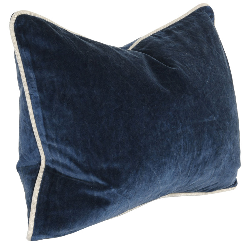 Harriet Pillow Cover & Insert, Rectangle 14"H x 20"W, Navy