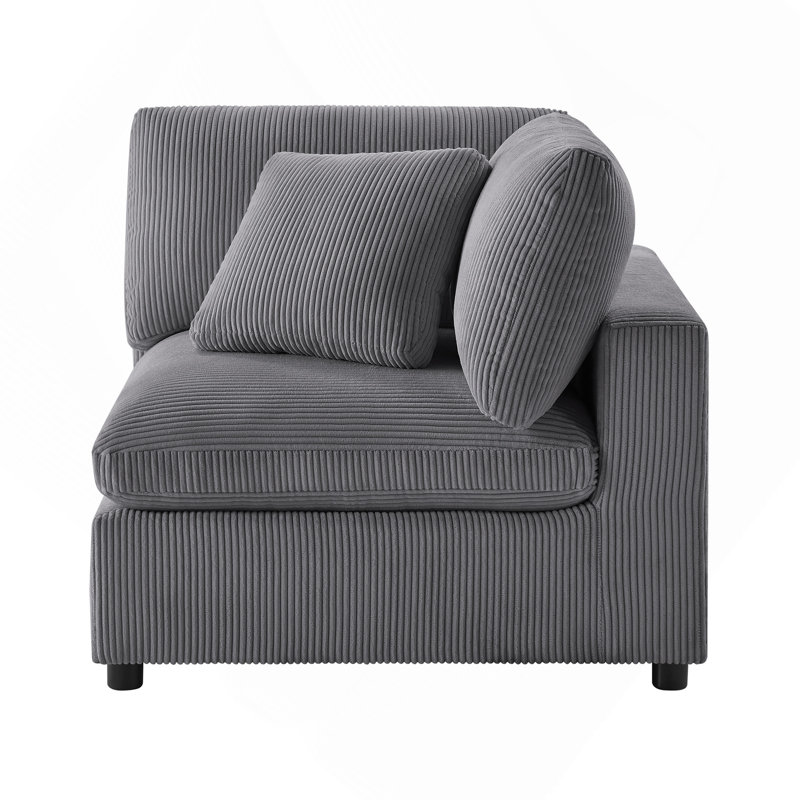 Coin d'angle - Velours côtelé gris anthracite, Gris anthracite