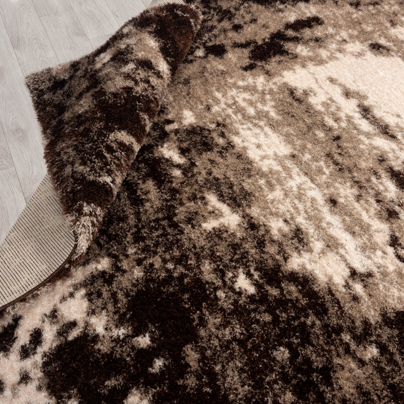 Losana Abstract Area Rug in Brown, Rectangle 2' x 3'