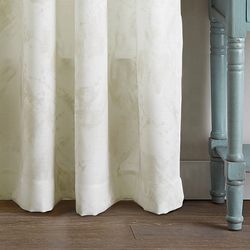 Panneau de rideau simple semi-diaphane Edmonton, Aigue-marine, L 50 po x L 95 po