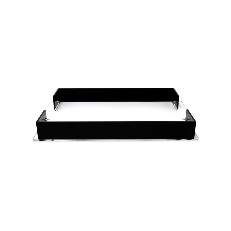 Acrylic Rect. Tray with Sides, 17.75"L x 11.75"W, Black