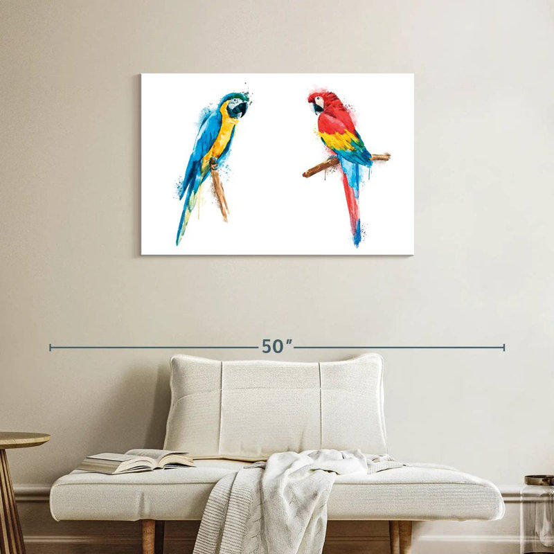 Macaw Duo Color Splash, 24" H x 36" W