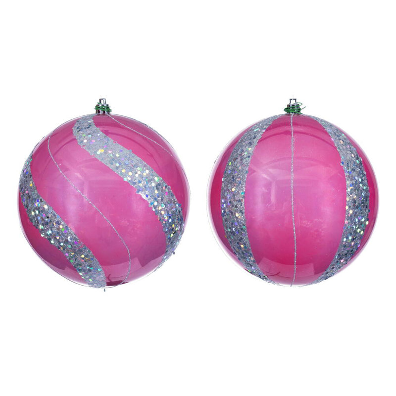 Assortiment d'ornement perle à paillettes perle., H 6 po x l 6 po x P 6 po, Perle rose