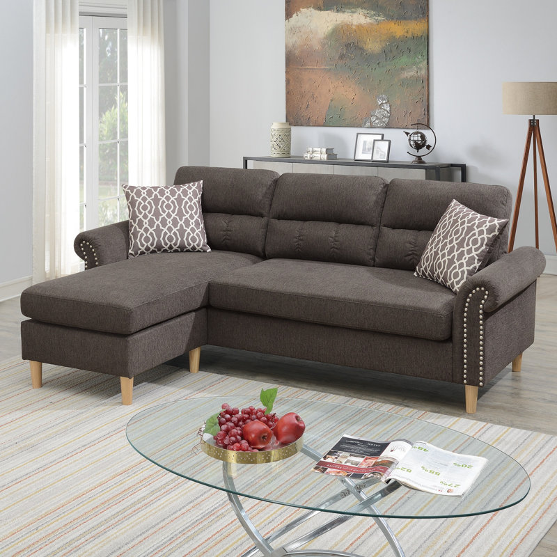 Ensemble de canapé modulaire réversible Polyfiber, Tissu tan