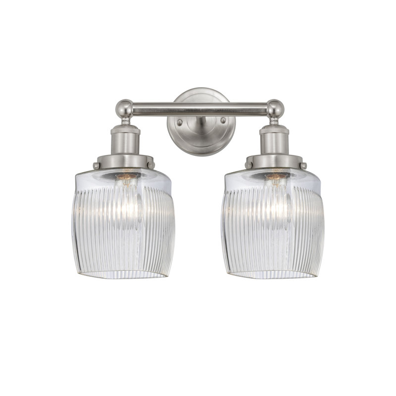2 - Light Dimmable Vanity Light, Brushed Satin Nickel