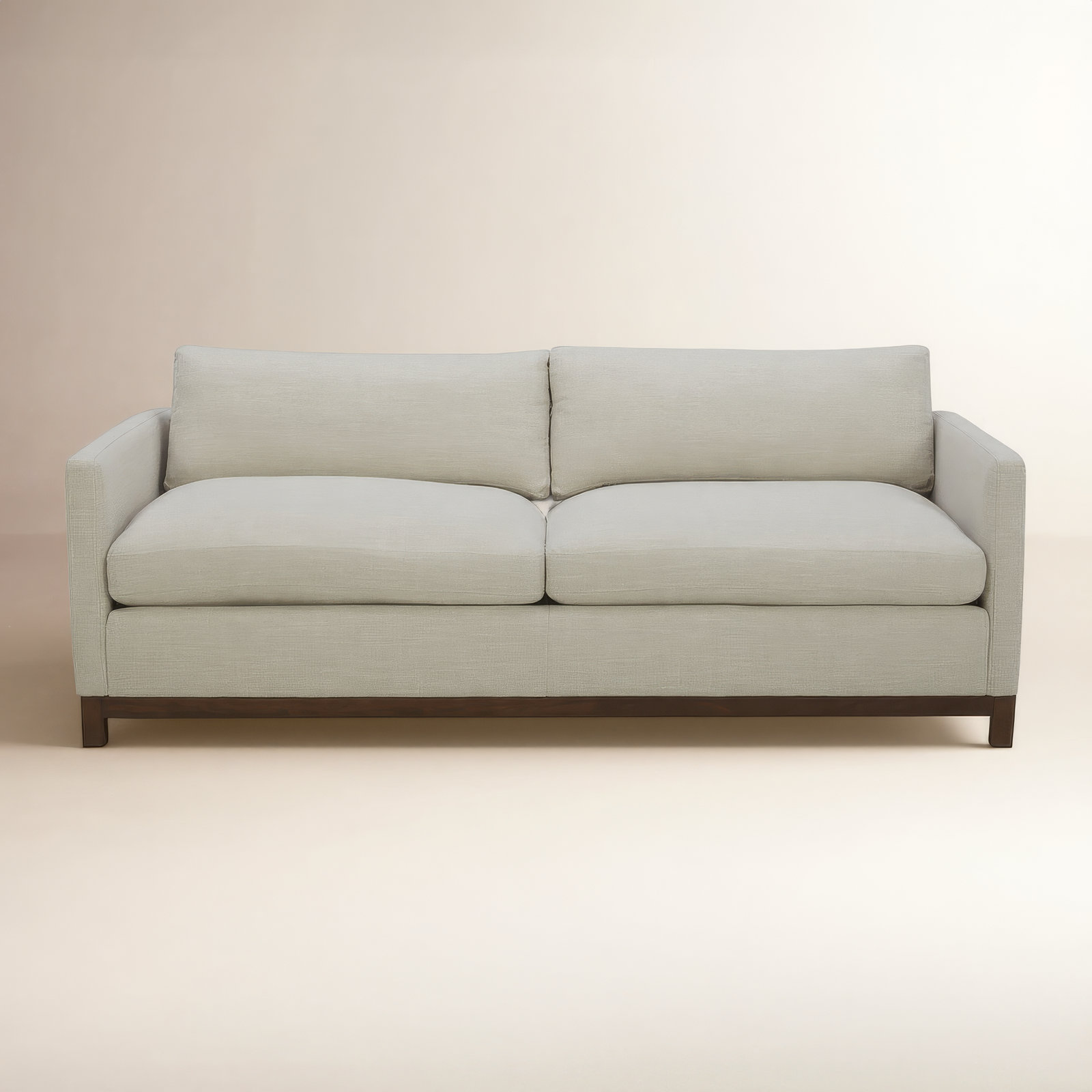 Liz 85" Upholstered Sofa, Dark Brown, 32.28"H x 84.25"W x 39.37"D, Flannigan Cotton Tweed Linen
